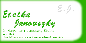 etelka janovszky business card